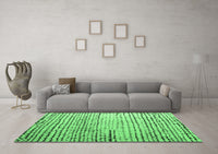 Machine Washable Solid Emerald Green Modern Rug, wshabs4901emgrn