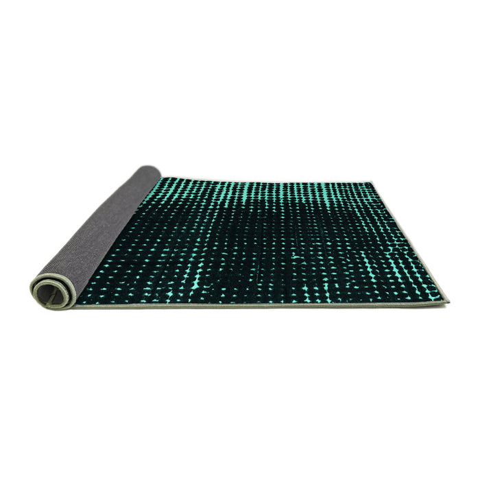 Sideview of Abstract Turquoise Modern Rug, abs4902turq