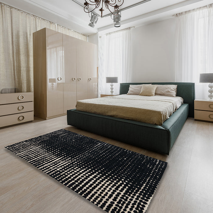 Machine Washable Abstract Gray Rug in a Bedroom, wshabs4902