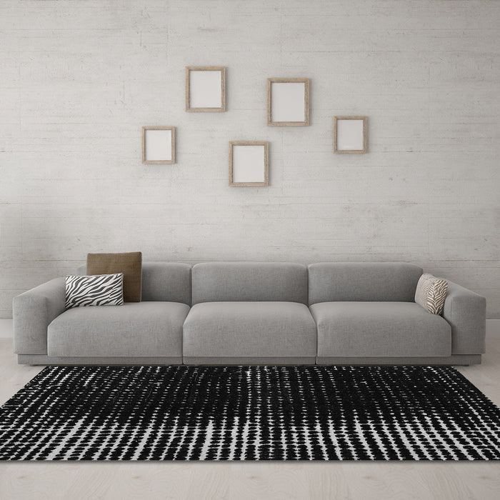 Machine Washable Abstract Gray Modern Rug in a Living Room,, wshabs4902gry