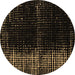 Round Abstract Brown Modern Rug, abs4902brn