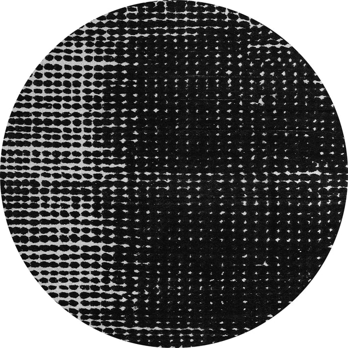 Round Machine Washable Abstract Gray Modern Rug, wshabs4902gry