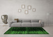 Machine Washable Abstract Green Modern Area Rugs in a Living Room,, wshabs4902grn