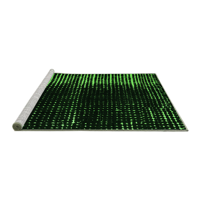 Sideview of Machine Washable Abstract Green Modern Area Rugs, wshabs4902grn