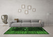 Machine Washable Abstract Green Modern Area Rugs in a Living Room,, wshabs4903grn