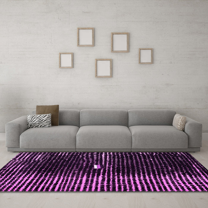 Machine Washable Abstract Pink Modern Rug in a Living Room, wshabs4903pnk