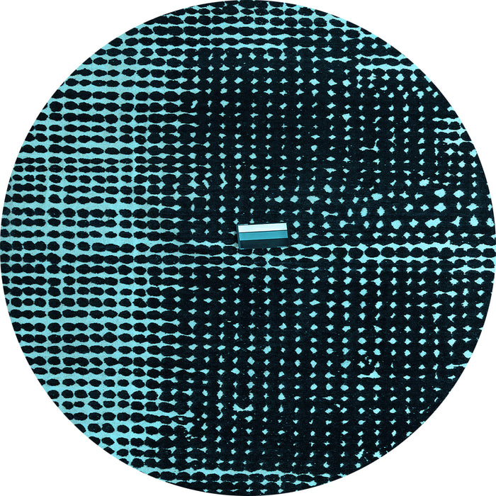 Round Abstract Light Blue Modern Rug, abs4903lblu