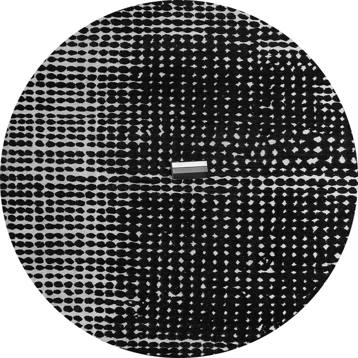 Round Machine Washable Abstract Gray Modern Rug, wshabs4903gry