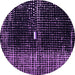 Round Machine Washable Abstract Purple Modern Area Rugs, wshabs4903pur