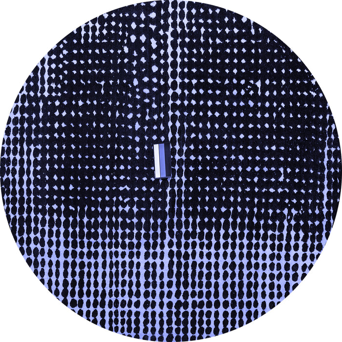 Round Machine Washable Abstract Blue Modern Rug, wshabs4903blu