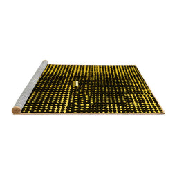 Sideview of Machine Washable Abstract Yellow Modern Rug, wshabs4903yw