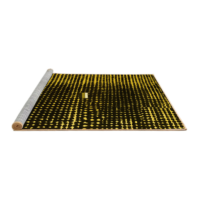 Sideview of Machine Washable Abstract Yellow Modern Rug, wshabs4903yw