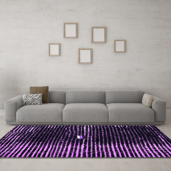 Machine Washable Abstract Purple Modern Area Rugs in a Living Room, wshabs4903pur