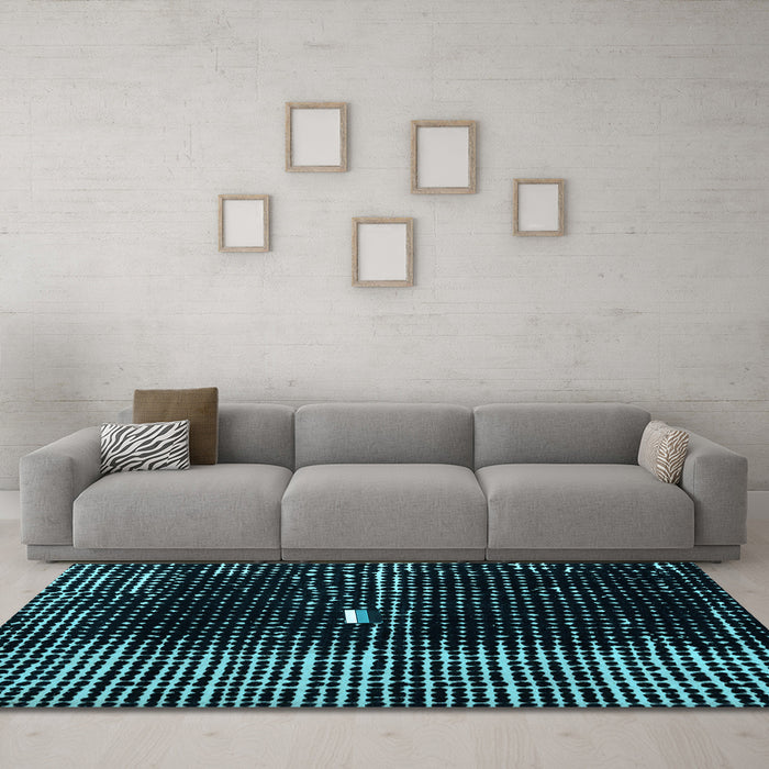 Machine Washable Abstract Light Blue Modern Rug in a Living Room, wshabs4903lblu