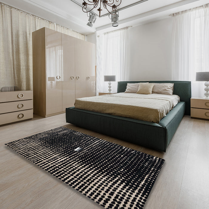 Machine Washable Abstract Sandstone Brown Rug in a Bedroom, wshabs4903