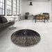 Round Abstract Sandstone Brown Modern Rug in a Office, abs4903