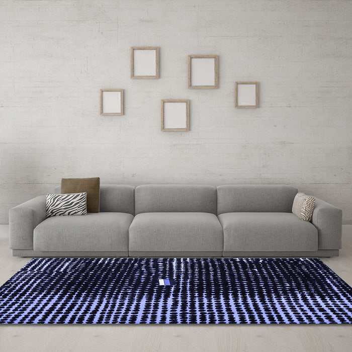 Machine Washable Abstract Blue Modern Rug in a Living Room, wshabs4903blu