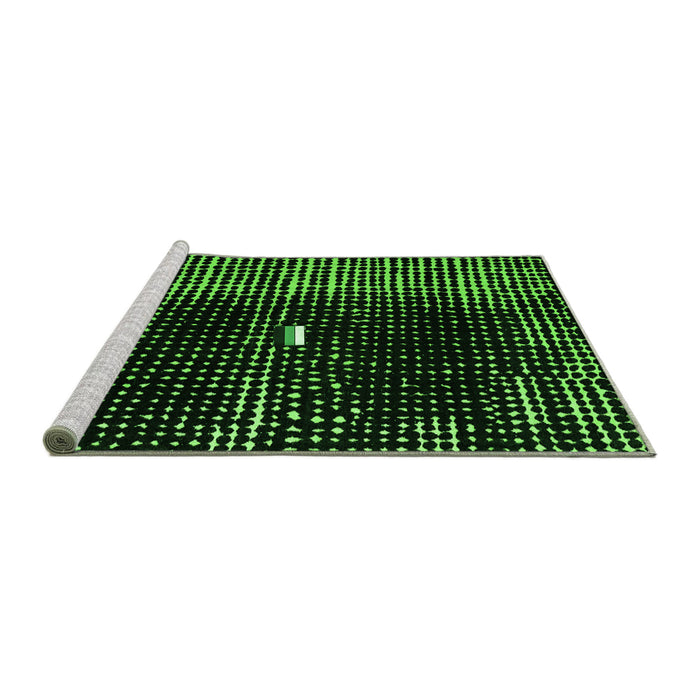 Sideview of Machine Washable Abstract Green Modern Area Rugs, wshabs4903grn