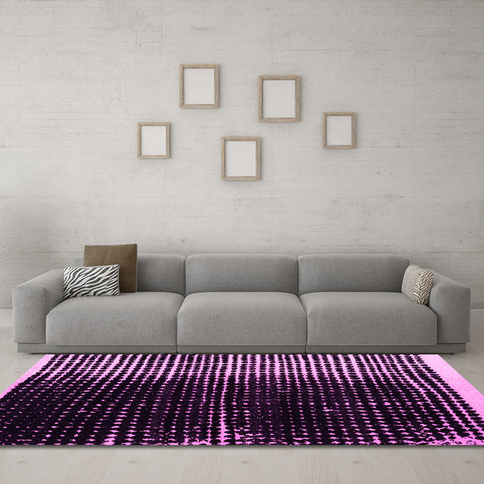 Machine Washable Abstract Pink Modern Rug in a Living Room, wshabs4904pnk