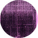 Round Machine Washable Abstract Pink Modern Rug, wshabs4904pnk