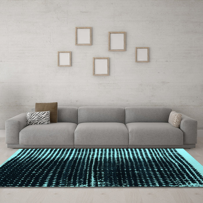 Machine Washable Abstract Light Blue Modern Rug in a Living Room, wshabs4904lblu