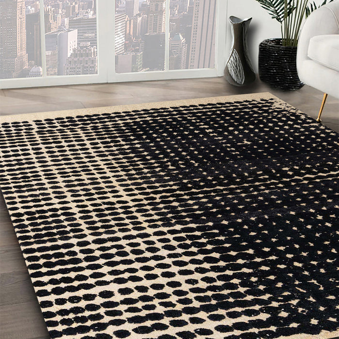 Abstract Khaki Green Modern Rug in Family Room, abs4904