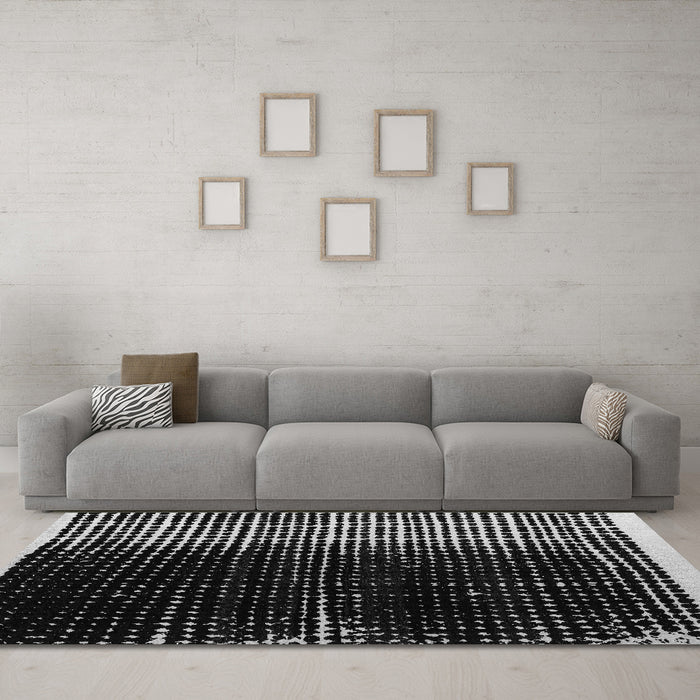 Machine Washable Abstract Gray Modern Rug in a Living Room,, wshabs4904gry