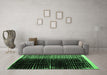 Machine Washable Abstract Emerald Green Modern Area Rugs in a Living Room,, wshabs4904emgrn