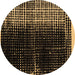 Round Abstract Brown Modern Rug, abs4904brn