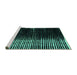 Sideview of Machine Washable Abstract Turquoise Modern Area Rugs, wshabs4904turq