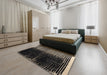 Abstract Khaki Green Modern Rug in a Bedroom, abs4904