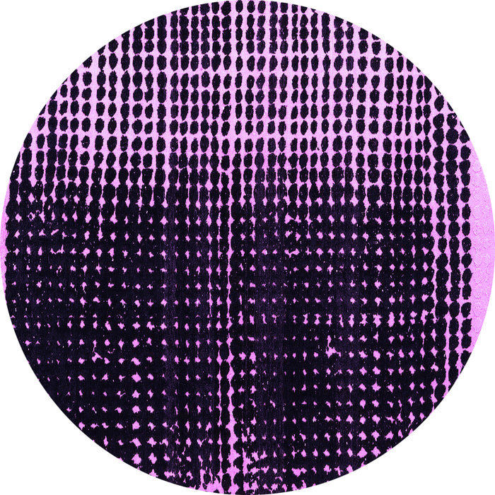 Round Machine Washable Abstract Purple Modern Area Rugs, wshabs4904pur