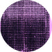 Round Machine Washable Abstract Purple Modern Area Rugs, wshabs4904pur