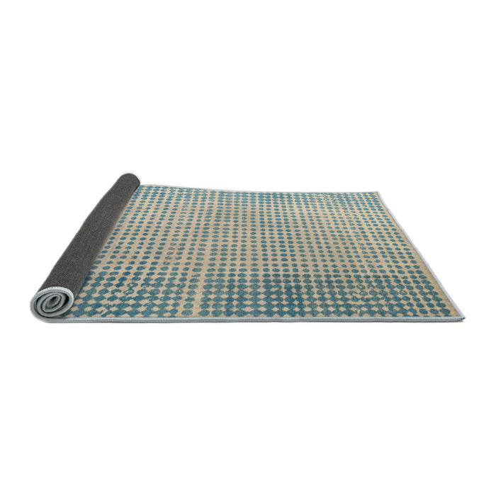 Sideview of Abstract Cadet Blue Green Modern Rug, abs4905