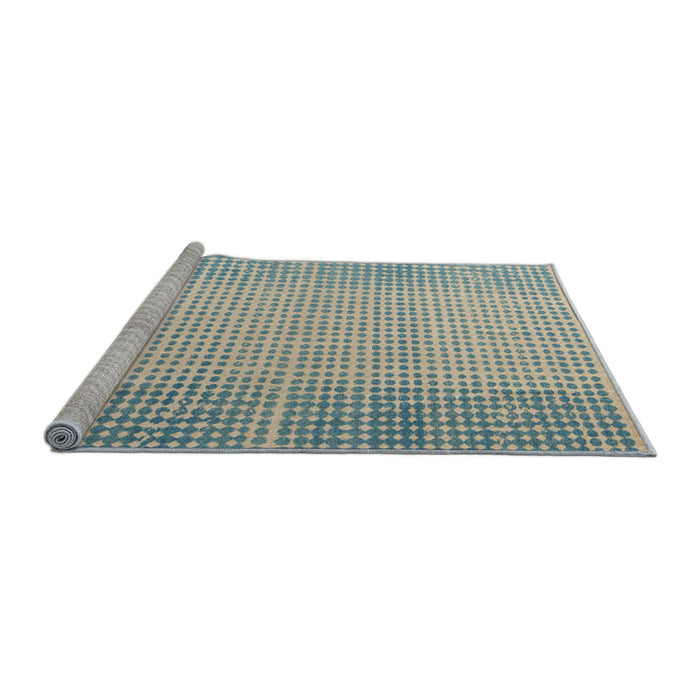 Sideview of Machine Washable Abstract Cadet Blue Green Rug, wshabs4905