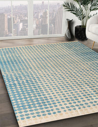 Abstract Cadet Blue Green Modern Rug, abs4905