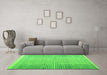 Machine Washable Abstract Green Modern Area Rugs in a Living Room,, wshabs4905grn