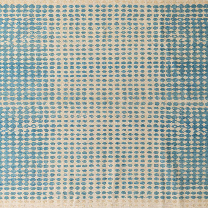 Square Abstract Cadet Blue Green Modern Rug, abs4905