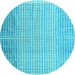 Round Abstract Light Blue Modern Rug, abs4905lblu