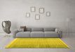 Machine Washable Abstract Yellow Modern Rug in a Living Room, wshabs4905yw