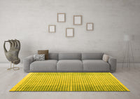 Machine Washable Abstract Yellow Modern Rug, wshabs4905yw