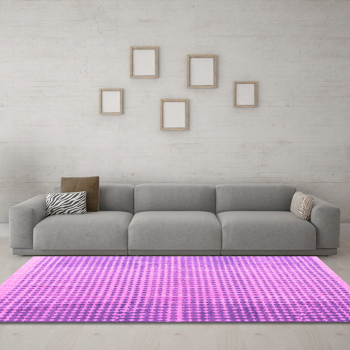 Machine Washable Abstract Pink Modern Rug in a Living Room, wshabs4905pnk