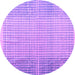 Round Machine Washable Abstract Purple Modern Area Rugs, wshabs4905pur