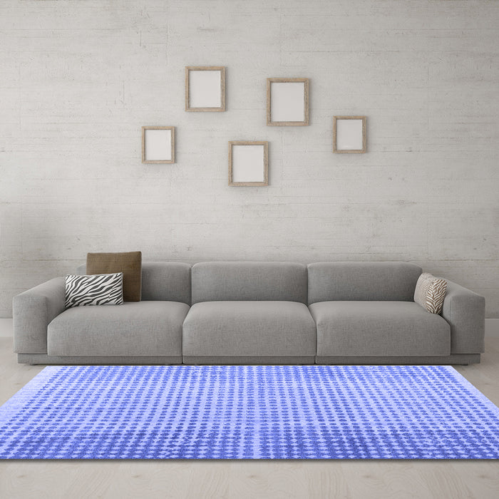 Machine Washable Abstract Blue Modern Rug in a Living Room, wshabs4905blu