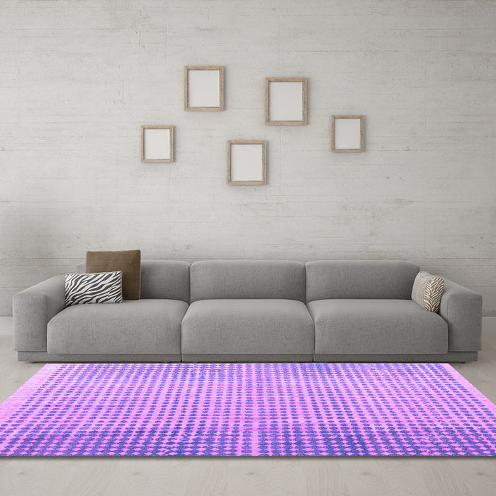 Machine Washable Abstract Purple Modern Area Rugs in a Living Room, wshabs4905pur