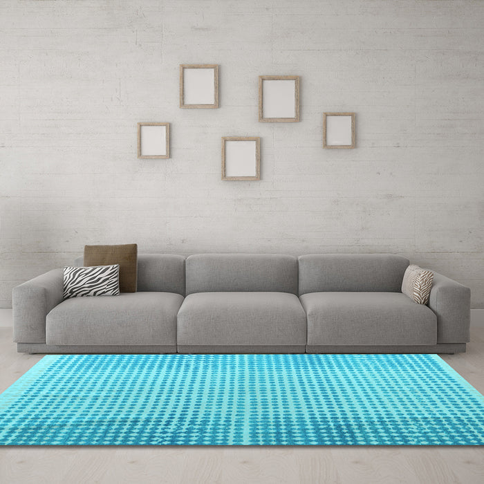 Machine Washable Abstract Light Blue Modern Rug in a Living Room, wshabs4905lblu