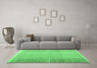 Machine Washable Abstract Emerald Green Modern Area Rugs in a Living Room,, wshabs4905emgrn