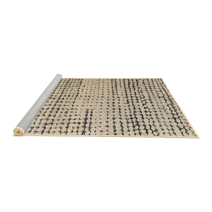 Sideview of Machine Washable Abstract Dark Almond Brown Rug, wshabs4906