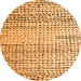 Round Solid Orange Modern Rug, abs4906org