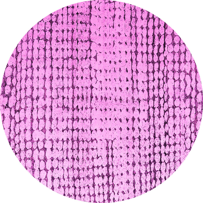 Round Machine Washable Solid Pink Modern Rug, wshabs4906pnk